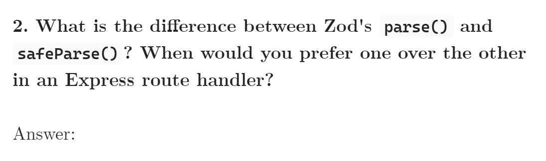 Example of a graded assignment question